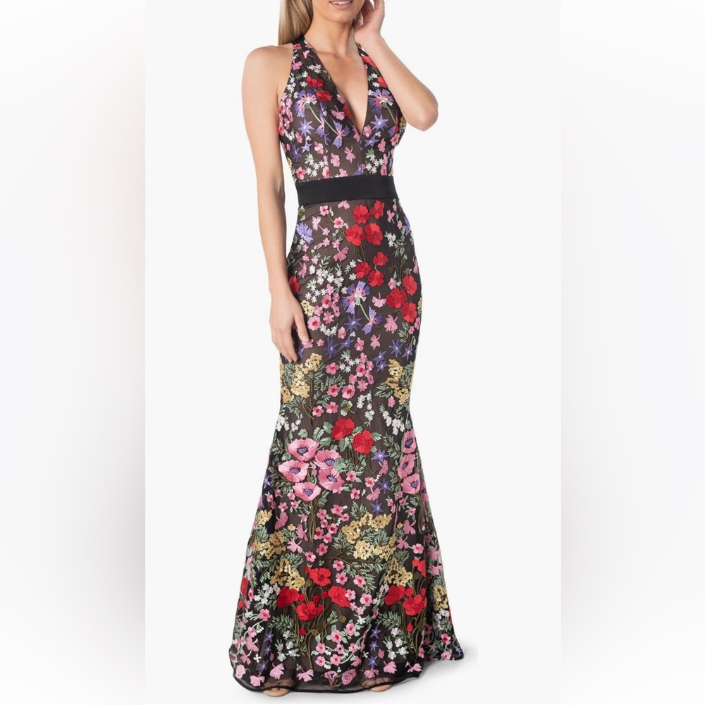 Dress the Population Camden Embroidered Floral Mermaid Gown